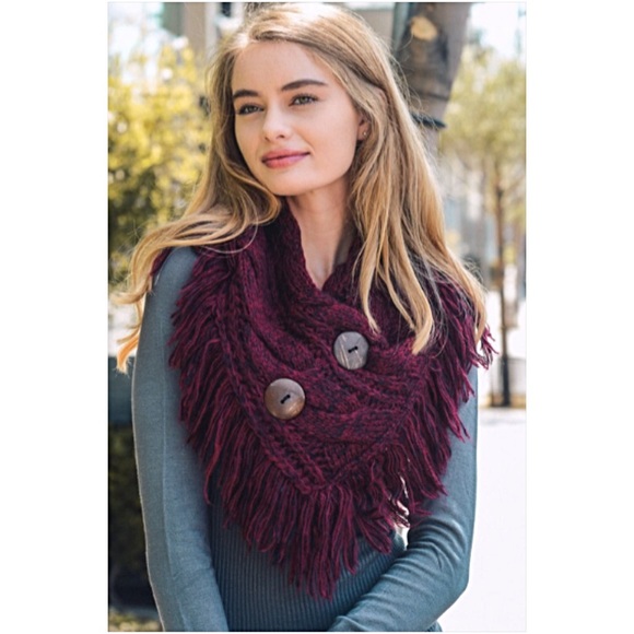 Cozy Soft Neck Warmer Scarf Maroon - Picture 2 of 8